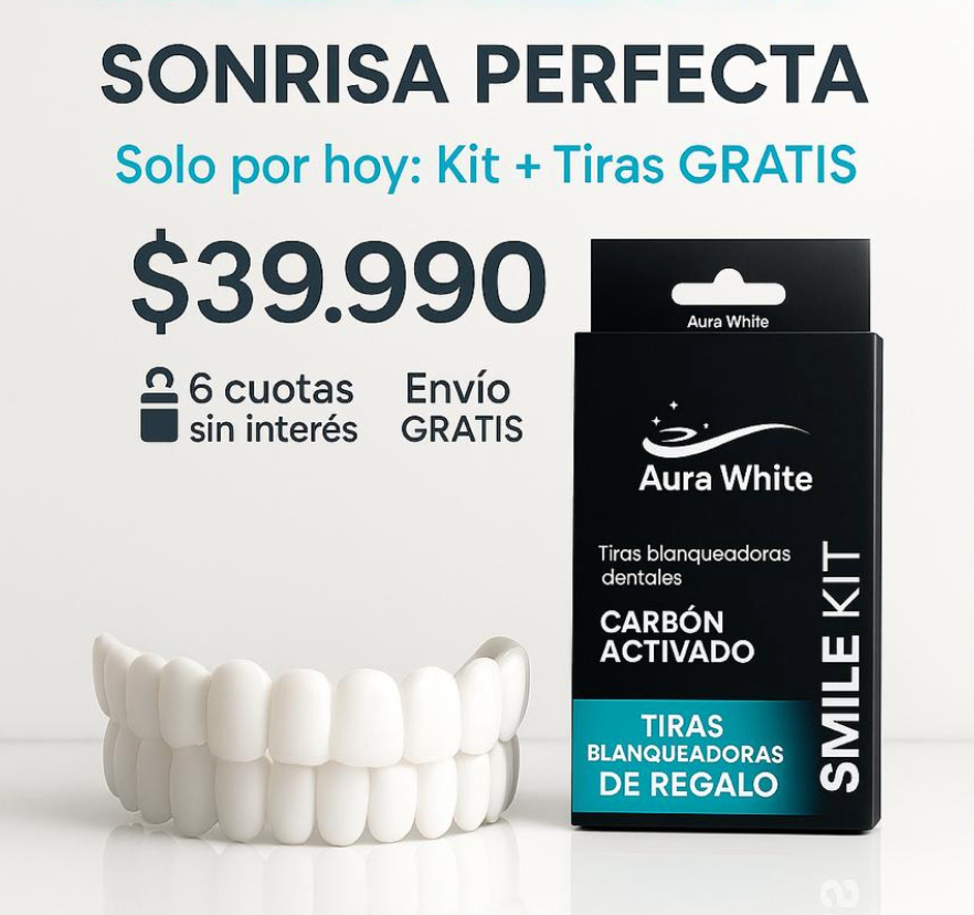 PRÓTESIS DENTALES ADAPTABLES + TIRAS BLANQUEADORA DE REGALO